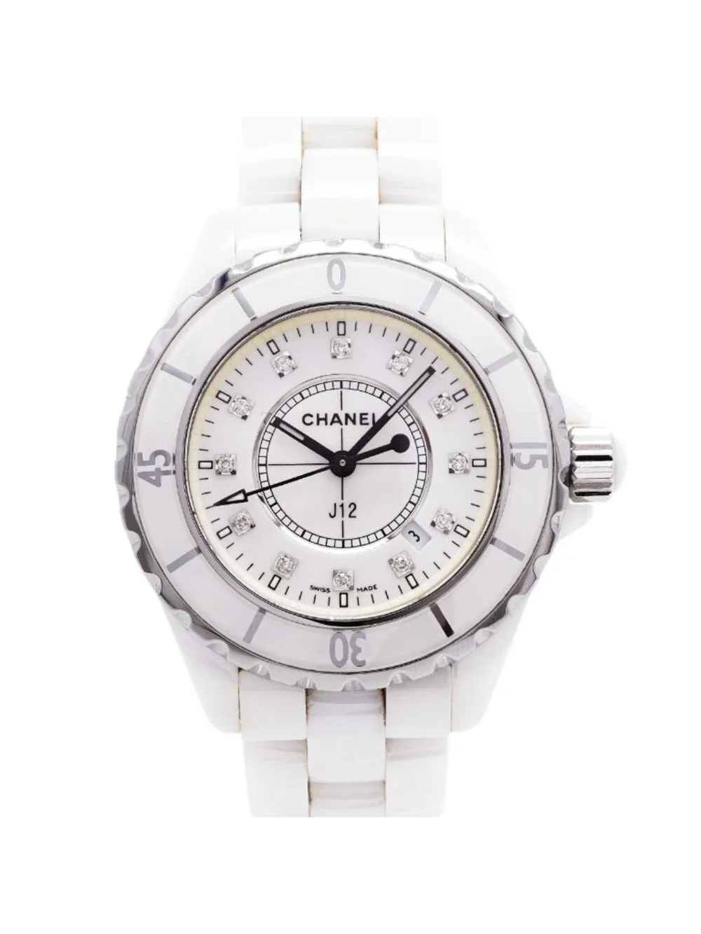 Chanel Diamond White Dial Watch
